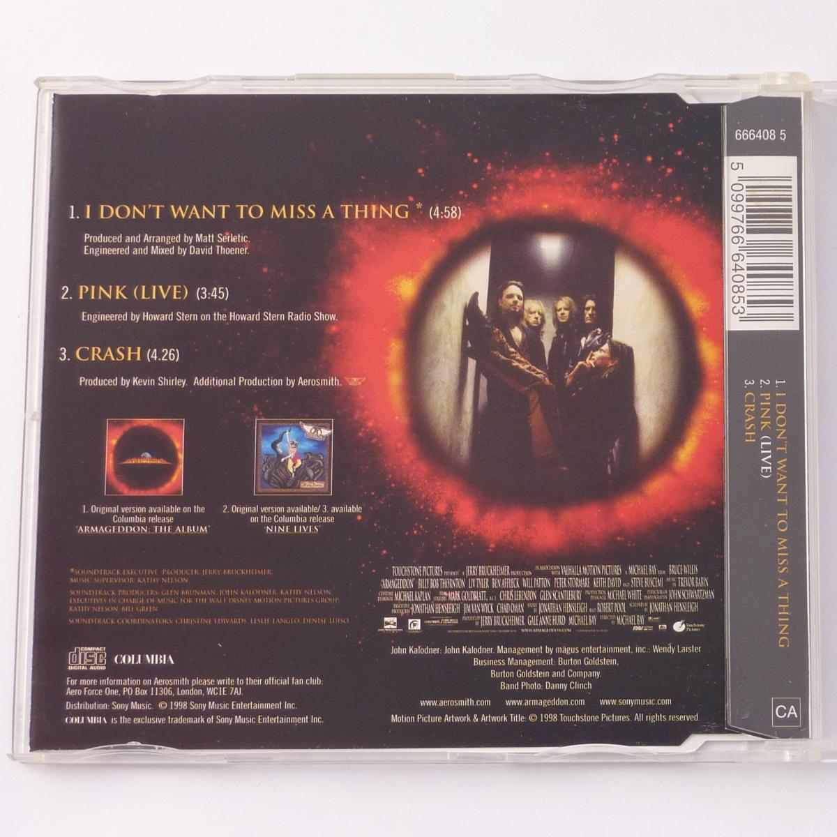 Aerosmith I Don't Want To Miss A Thing CD Single