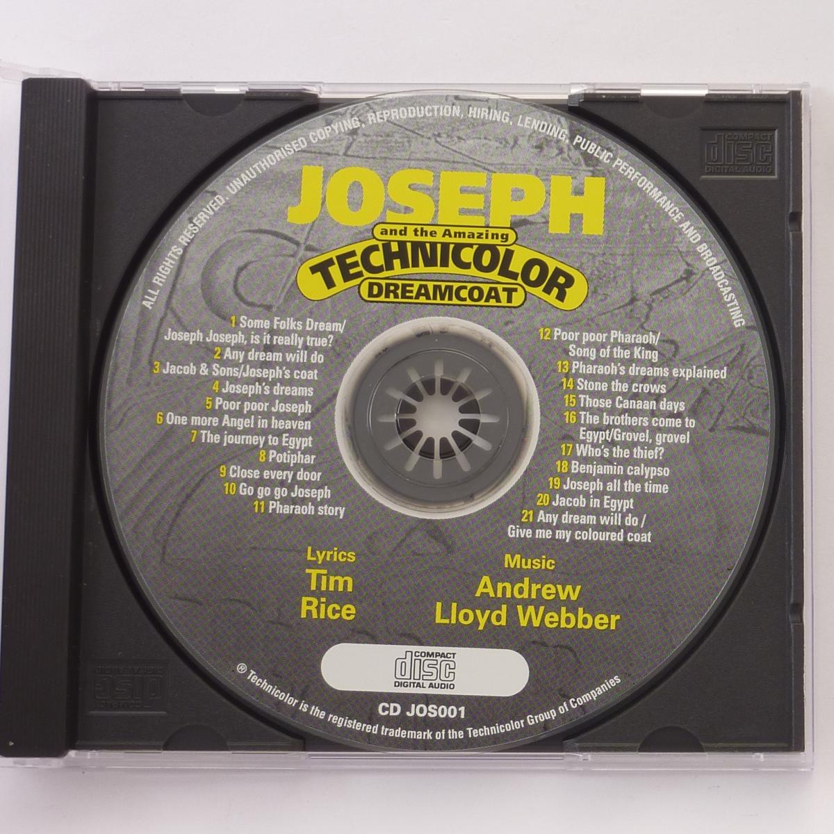 Andrew Lloyd Webber And Tim Rice Joseph And The Amazing Technicolor Dreamcoat CD Album