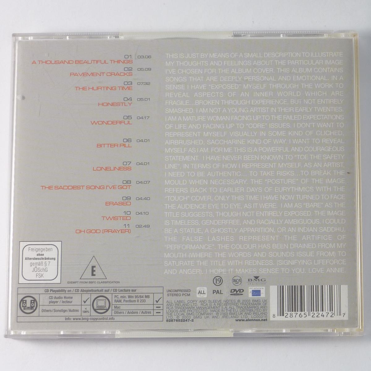 Annie Lennox Bare CD Album Copy Protected DVD DVD-Video PAL All Media Limited Edition