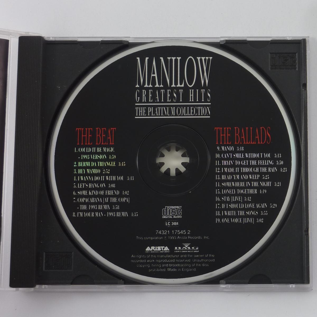 Barry Manilow Greatest Hits - The Platinum Collection CD Compilation
