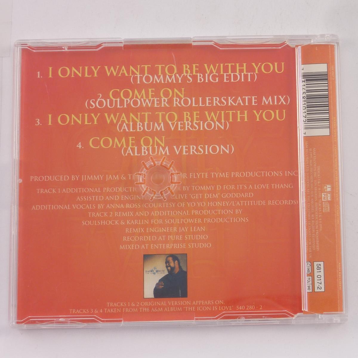 Barry White I Only Want To Be With You / Come On CD Single