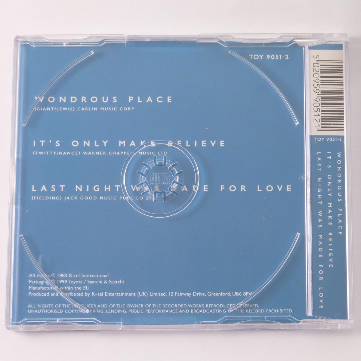 Billy Fury Wondrous Place (As Featured In The Toyota Yaris TV Commercial) CD Single