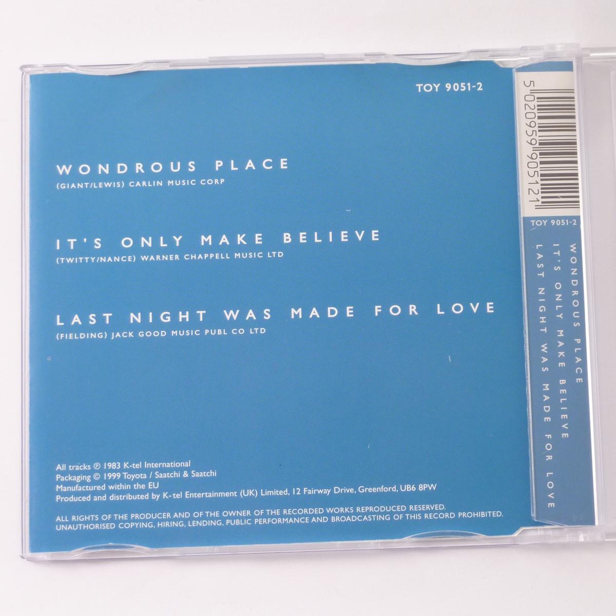 Billy Fury Wondrous Place (As Featured In The Toyota Yaris TV Commercial) CD Single