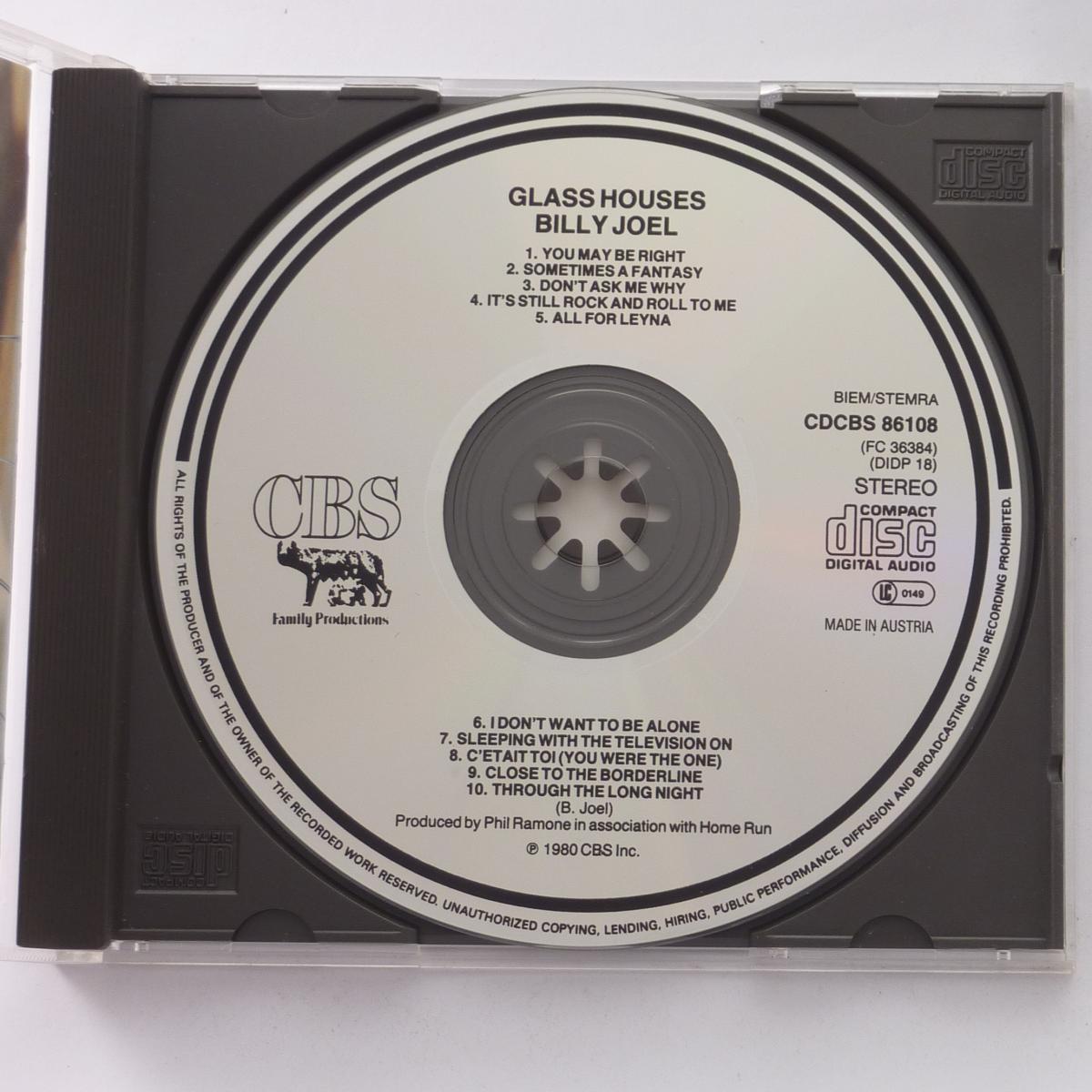 Billy Joel Glass Houses CD Album Reissue Stereo