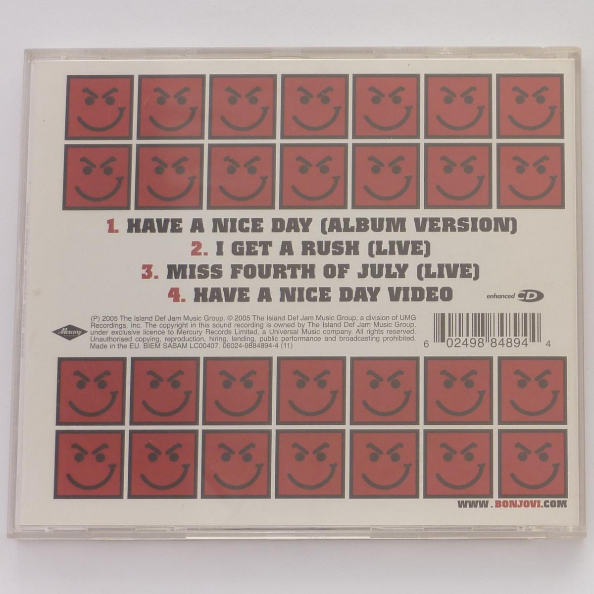 Bon Jovi Have A Nice Day CD Single Enhanced