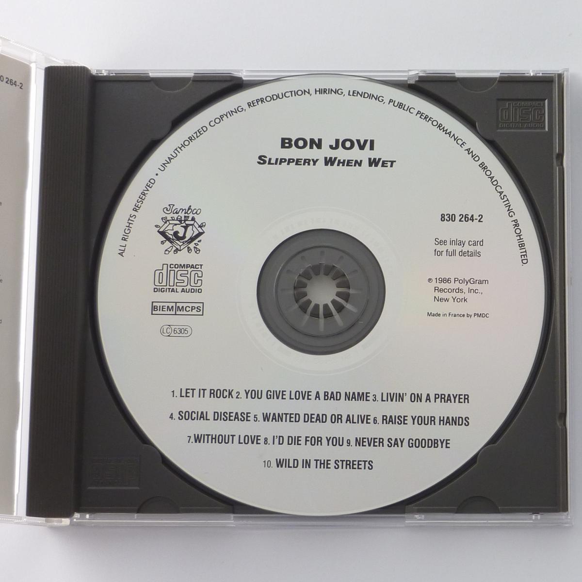 Bon Jovi Slippery When Wet CD Album Reissue Repress Stereo PMDC France