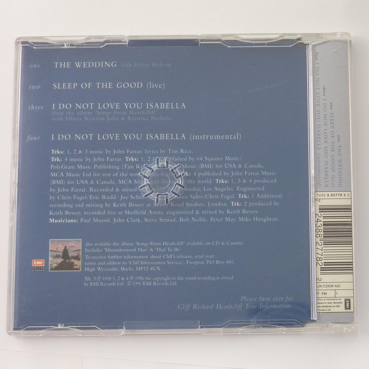 Cliff Richard Duet With Helen Hobson The Wedding CD Single