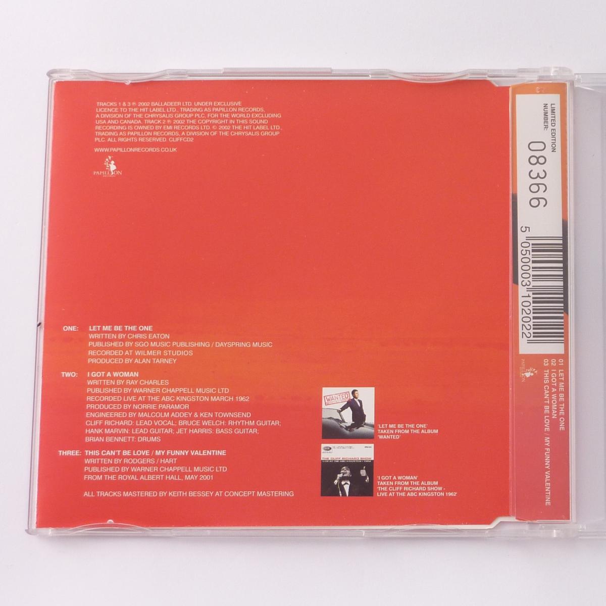 Cliff Richard Let Me Be The One CD Single Limited Edition Numbered