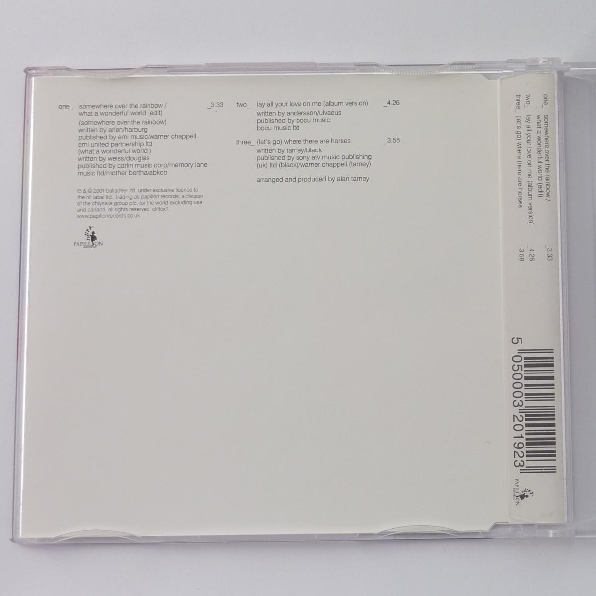 Cliff Richard Somewhere Over The Rainbow / What A Wonderful World CD Single