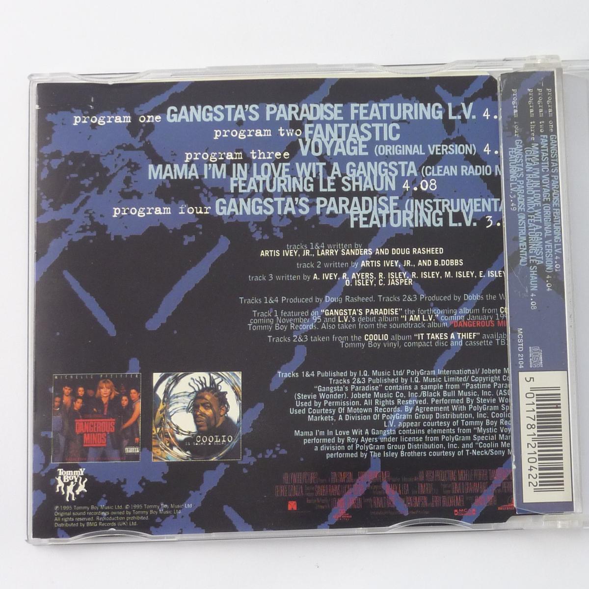 Coolio Featuring L.V. Gangsta's Paradise CD Single Stereo
