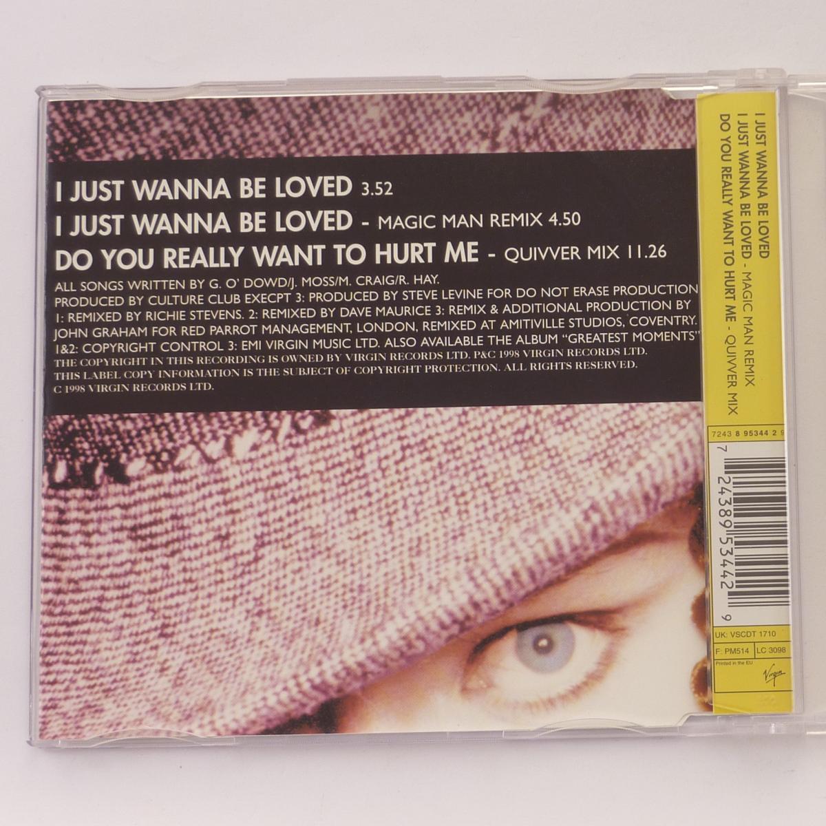 Culture Club I Just Wanna Be Loved CD Single