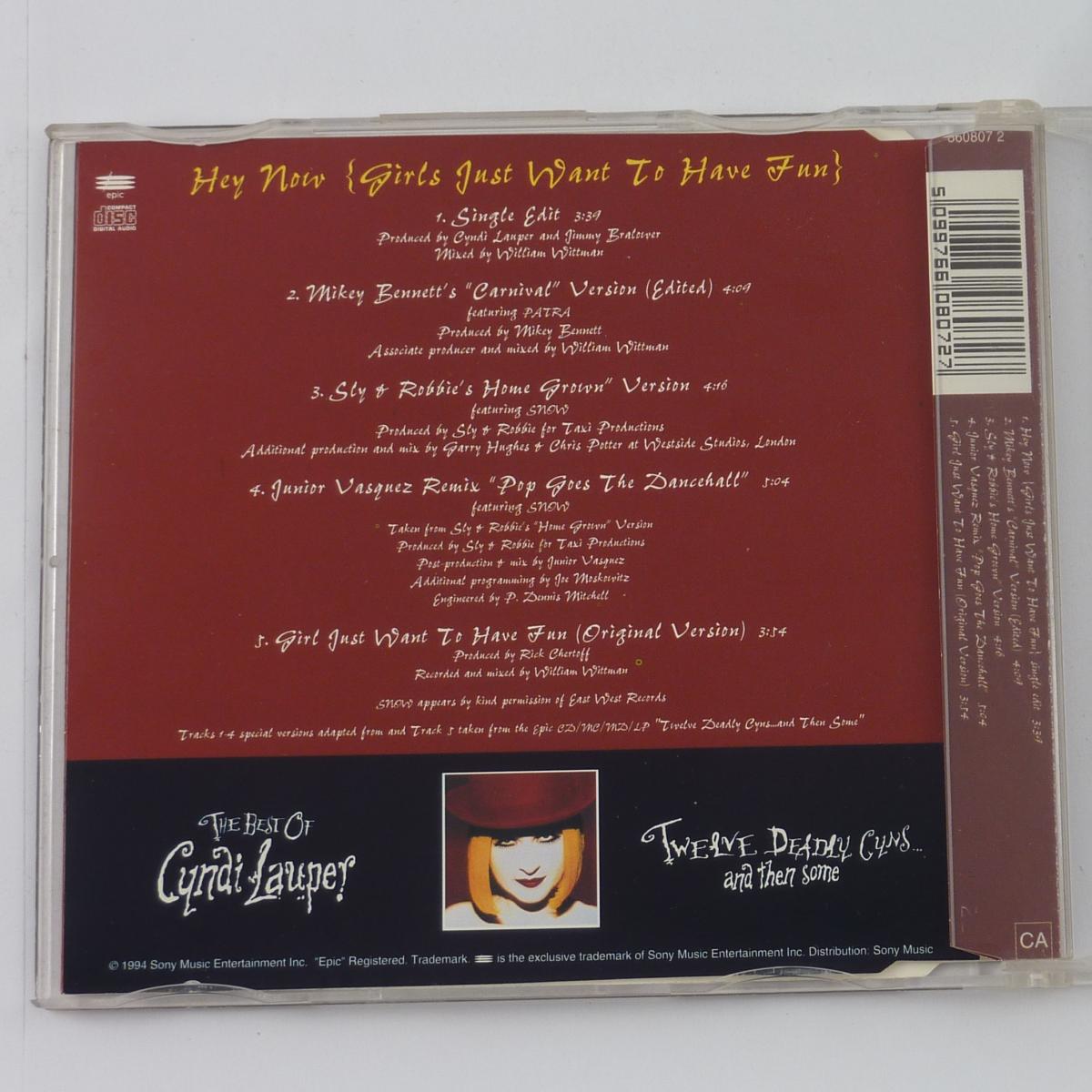 Cyndi Lauper Hey Now (Girls Just Want To Have Fun) CD Single