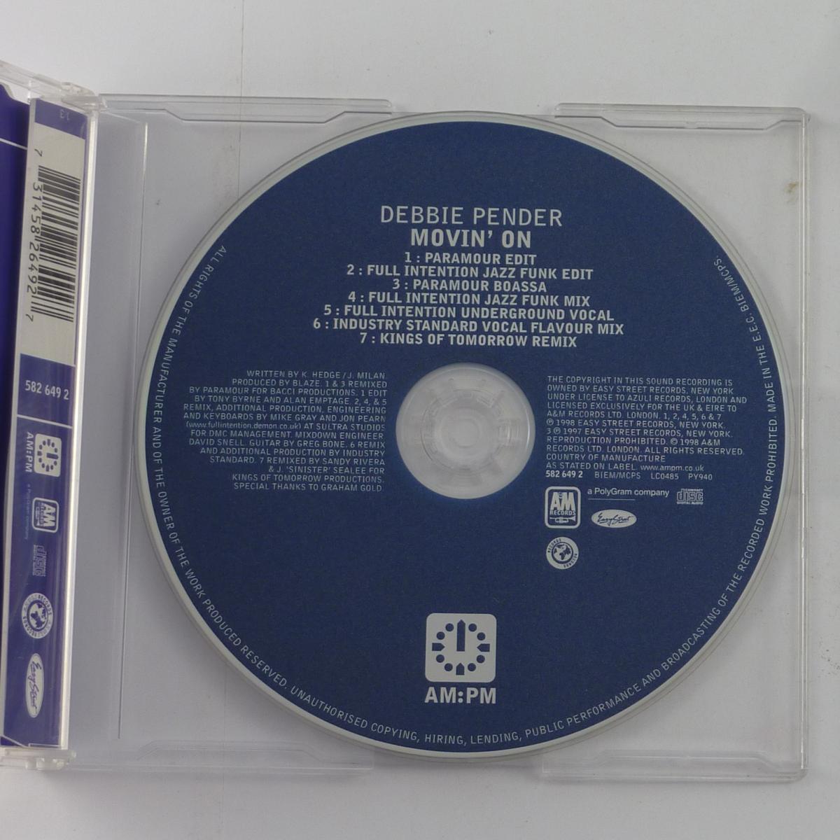 Debbie Pender Movin' On CD Maxi-Single