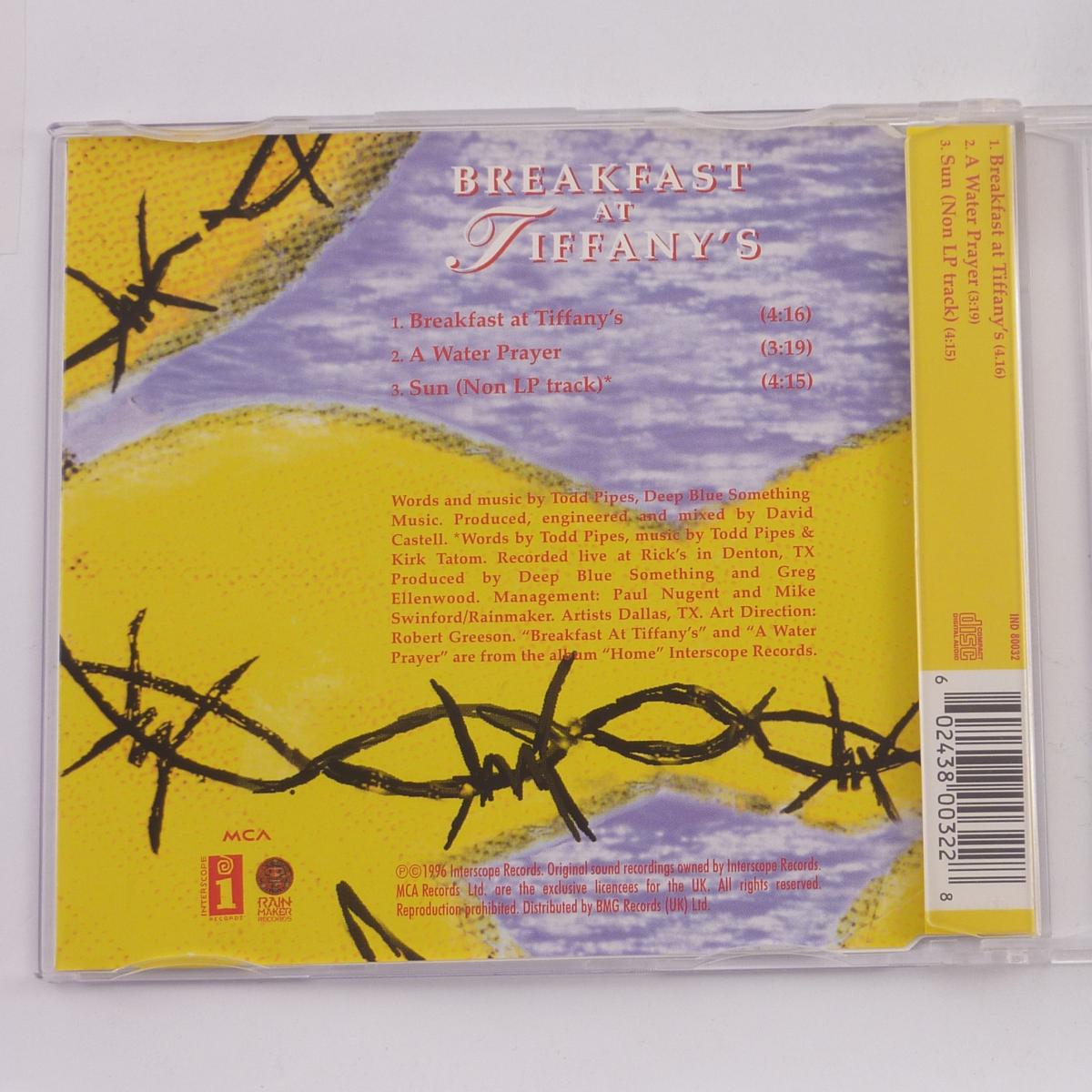 Deep Blue Something Breakfast At Tiffany's CD Single Stereo