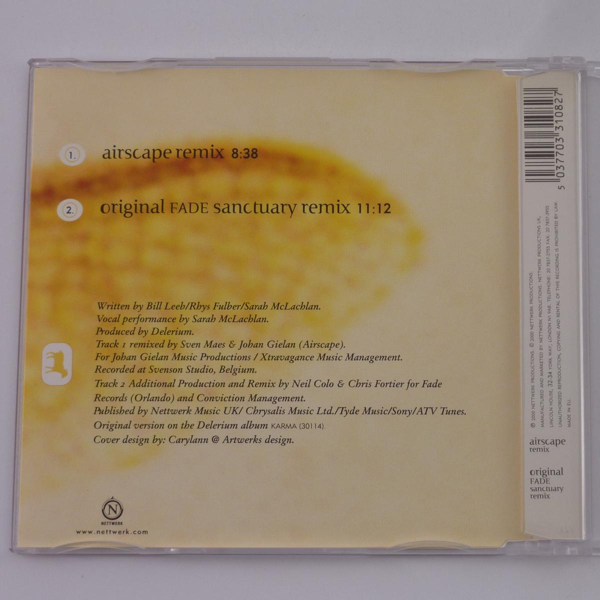 Delerium Featuring Sarah McLachlan Silence CD Single CD2