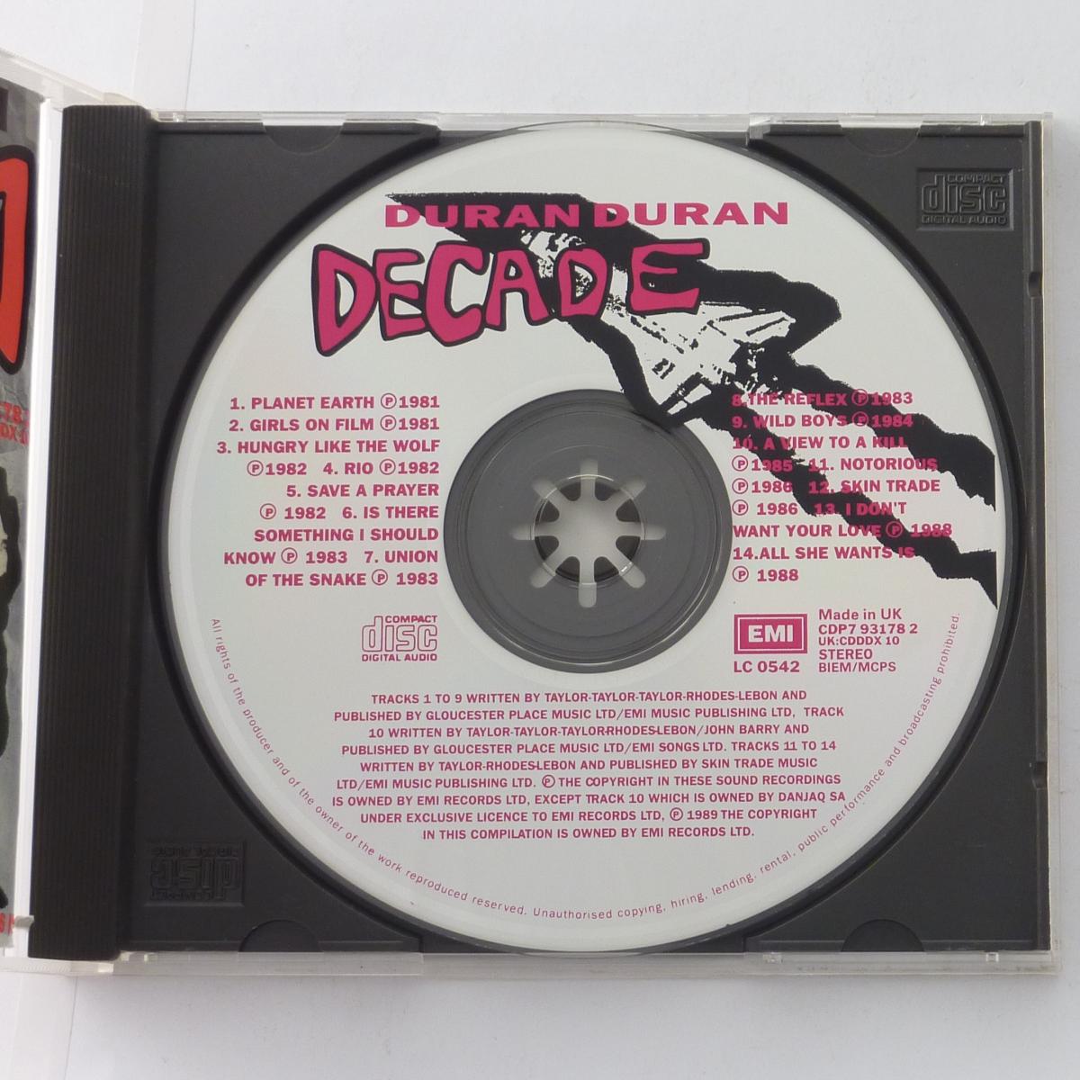 Duran Duran Decade CD Compilation Pink text