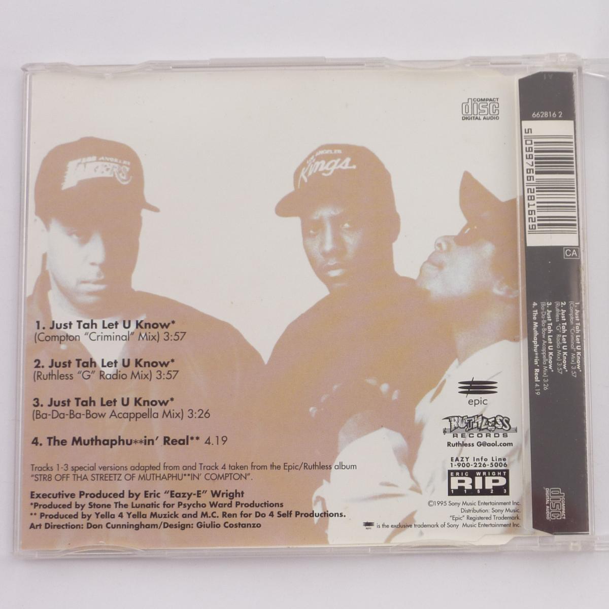 Eazy-E Just Tah Let U Know CD Maxi-Single