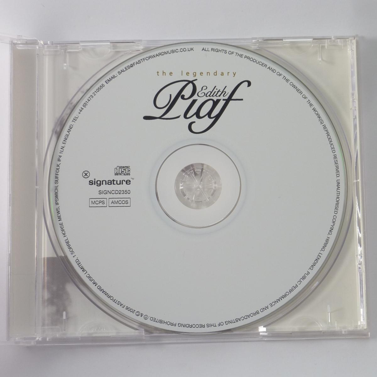 Edith Piaf The Legendary Edith Piaf CD Compilation Remastered