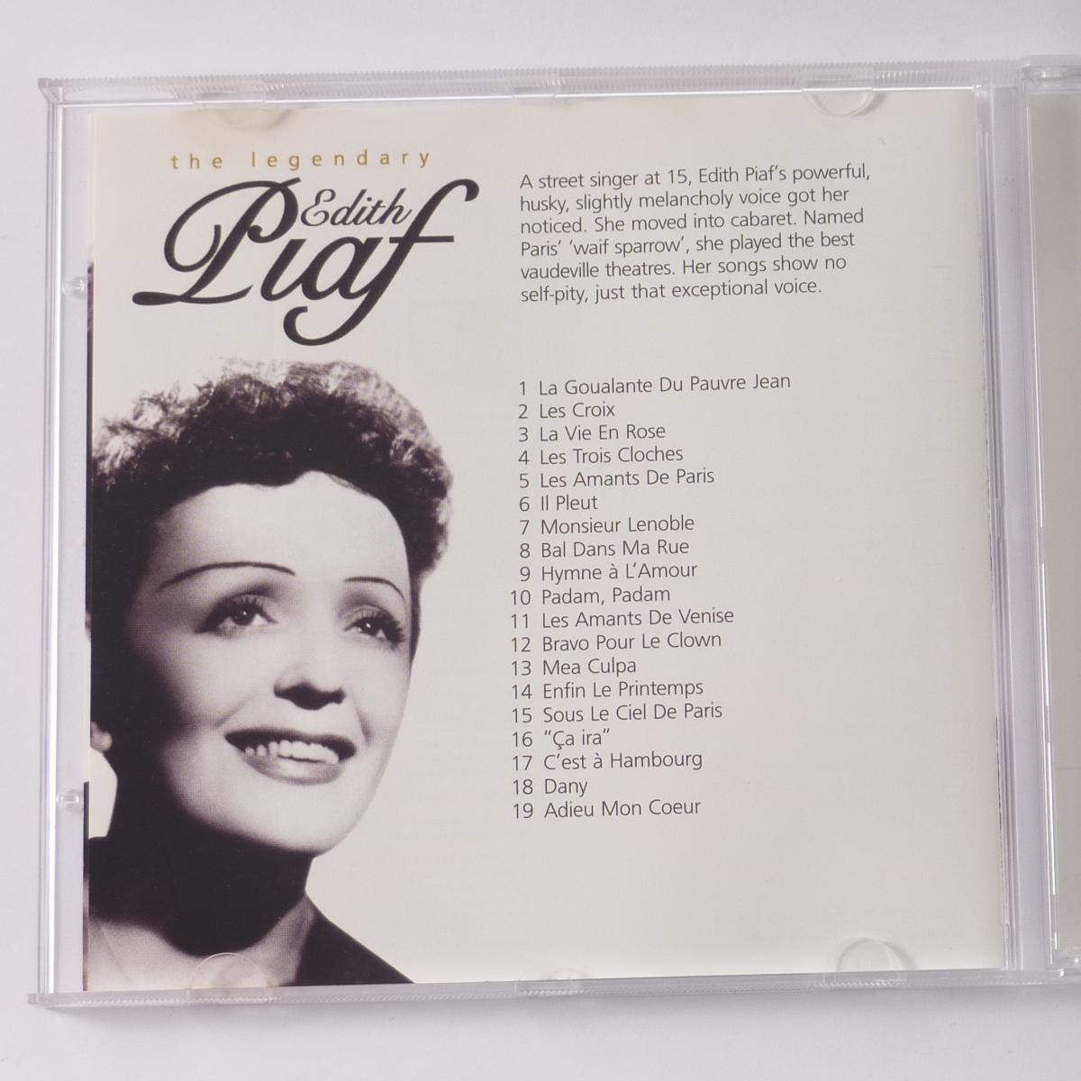 Edith Piaf The Legendary Edith Piaf CD Compilation Remastered
