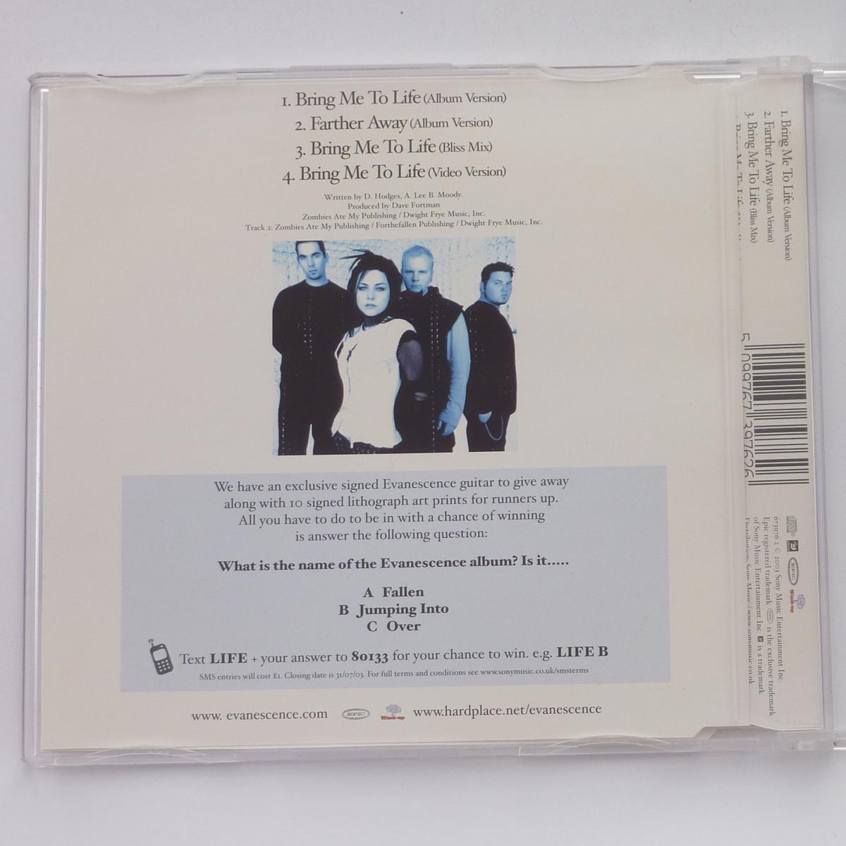 Evanescence Bring Me To Life CD Single Enhanced