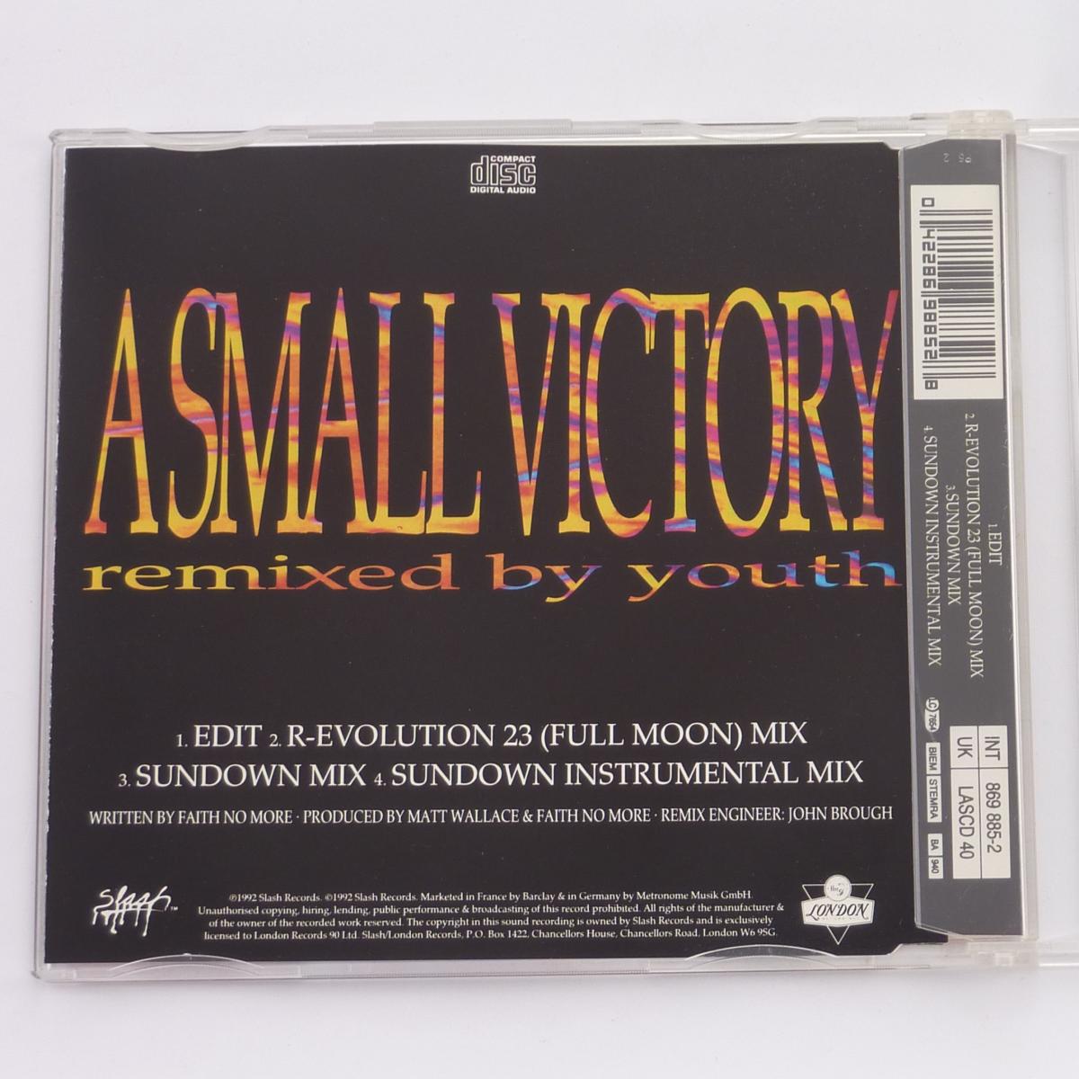 Faith No More A Small Victory (Remixed By Youth) CD Single