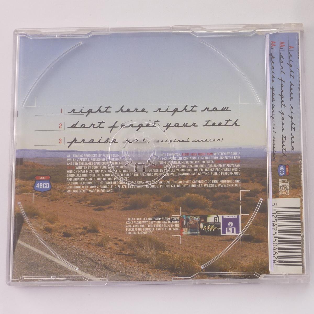 Fatboy Slim Right Here, Right Now CD Single