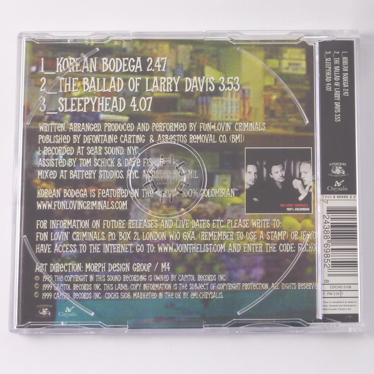 Fun Lovin' Criminals Korean Bodega CD Single CD2