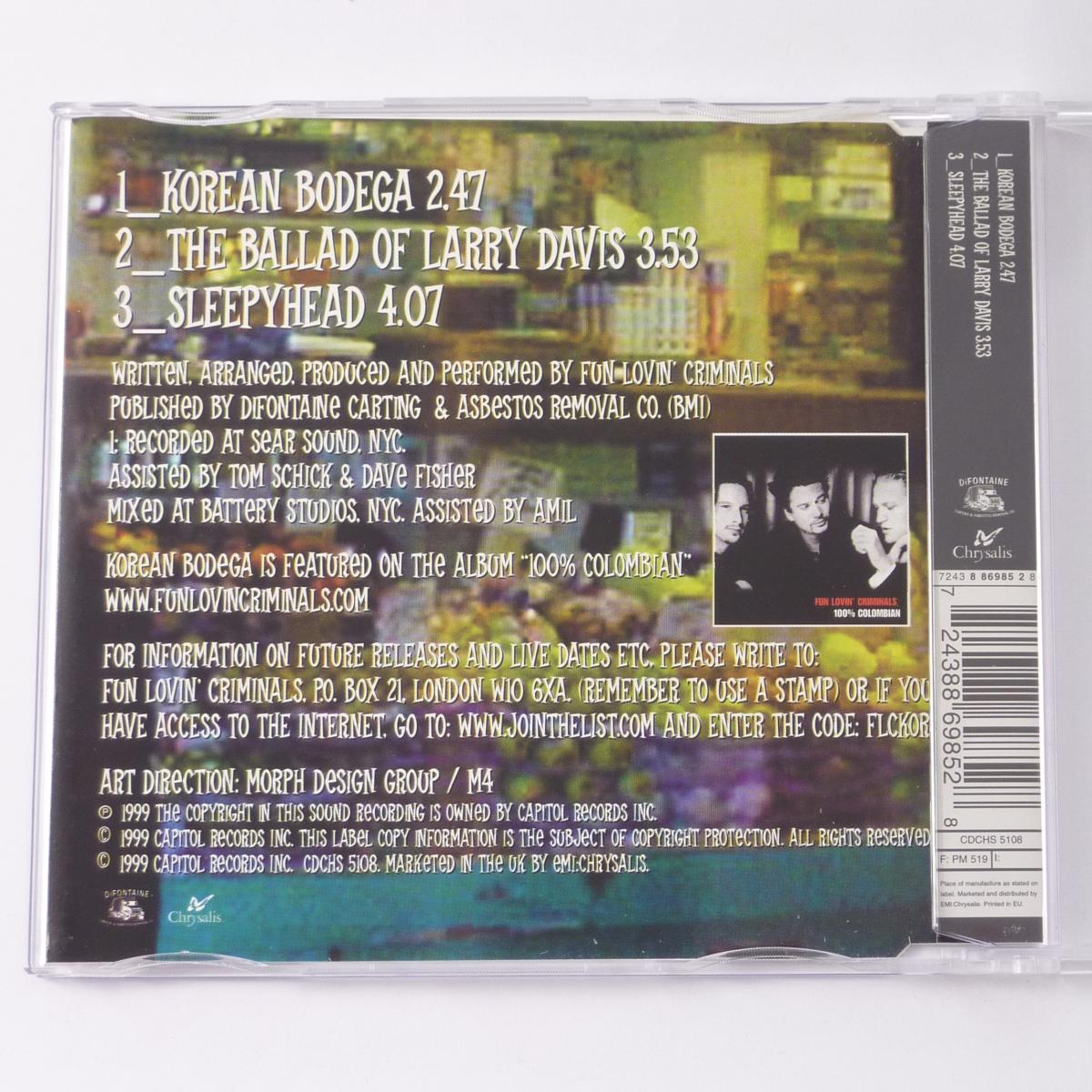 Fun Lovin' Criminals Korean Bodega CD Single CD2