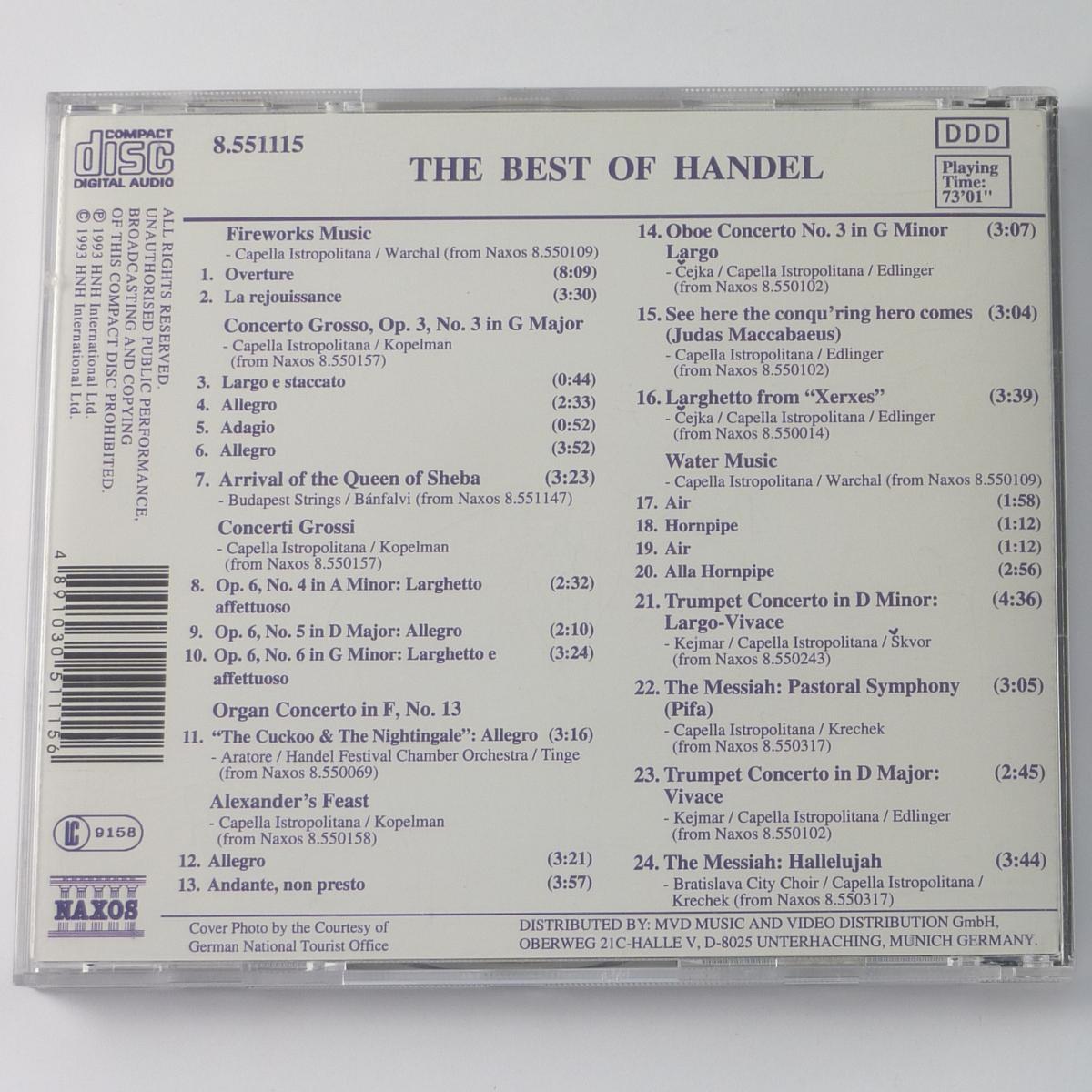 Handel The Best Of Handel CD Compilation
