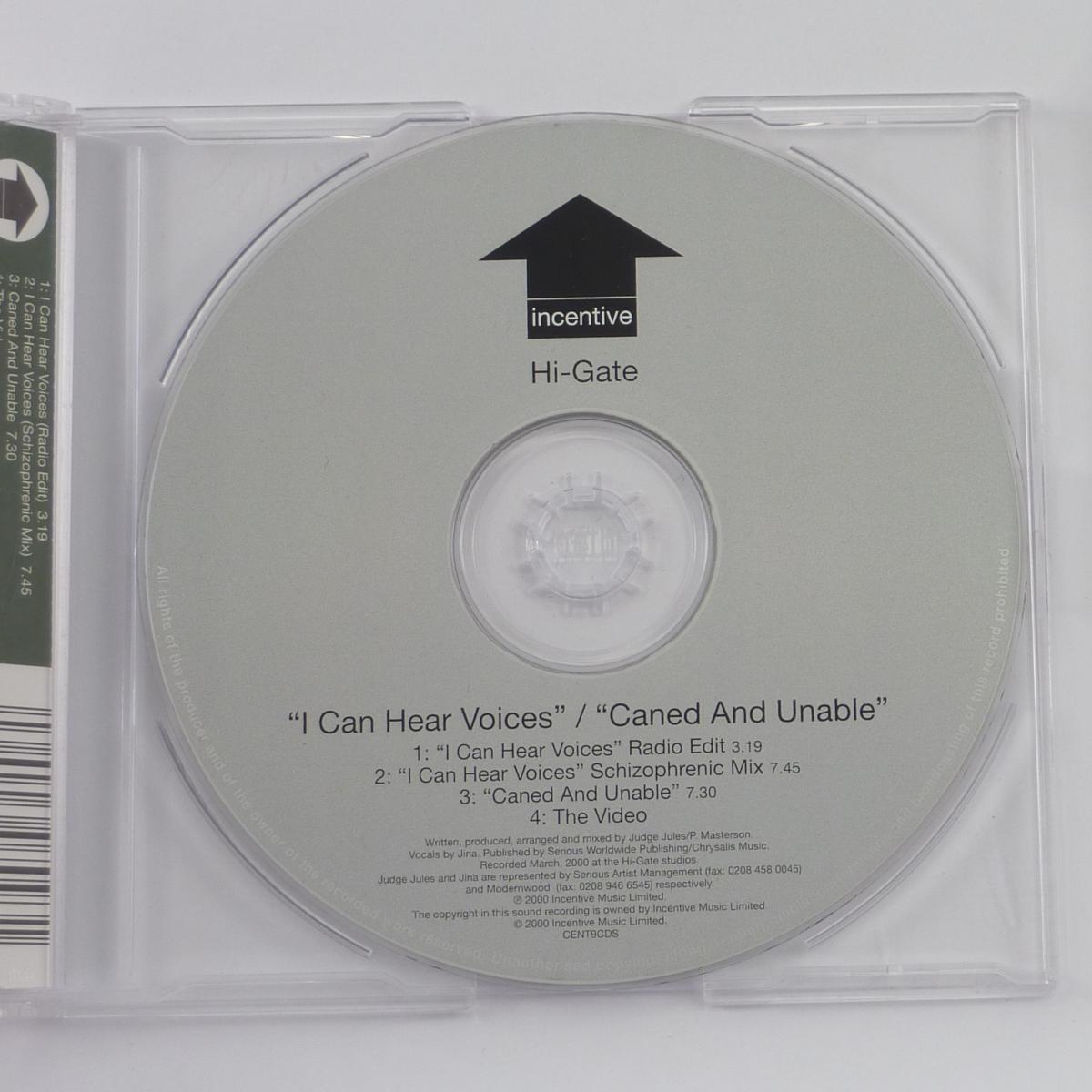 Hi-Gate I Can Hear Voices / Caned And Unable CD Single Enhanced