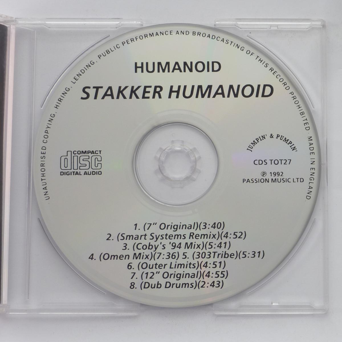 Humanoid Stakker Humanoid 92 CD Single Stereo
