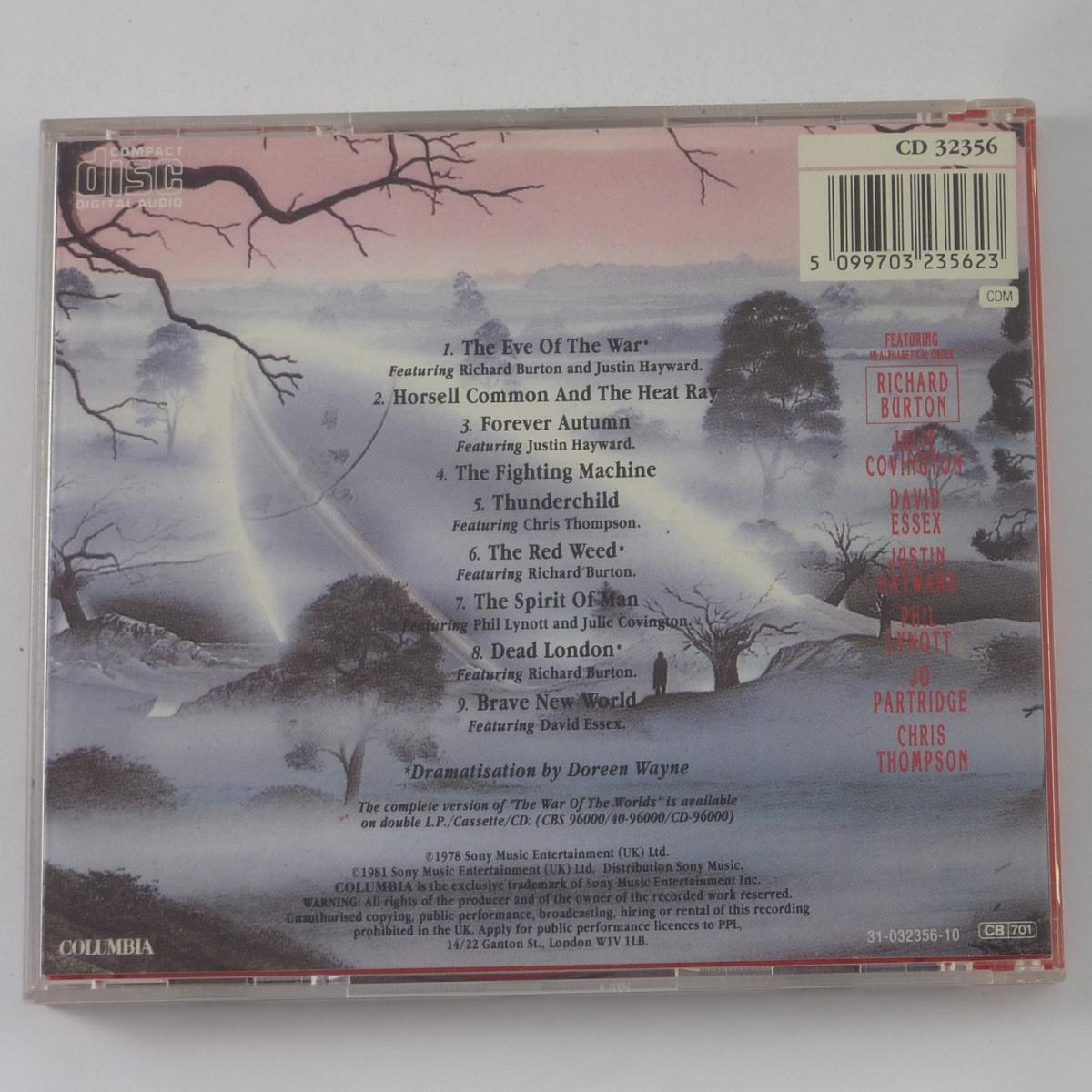 Jeff Wayne Highlights From Jeff Wayne's Musical Version Of The War Of The Worlds CD Album Reissue Red Case Variant