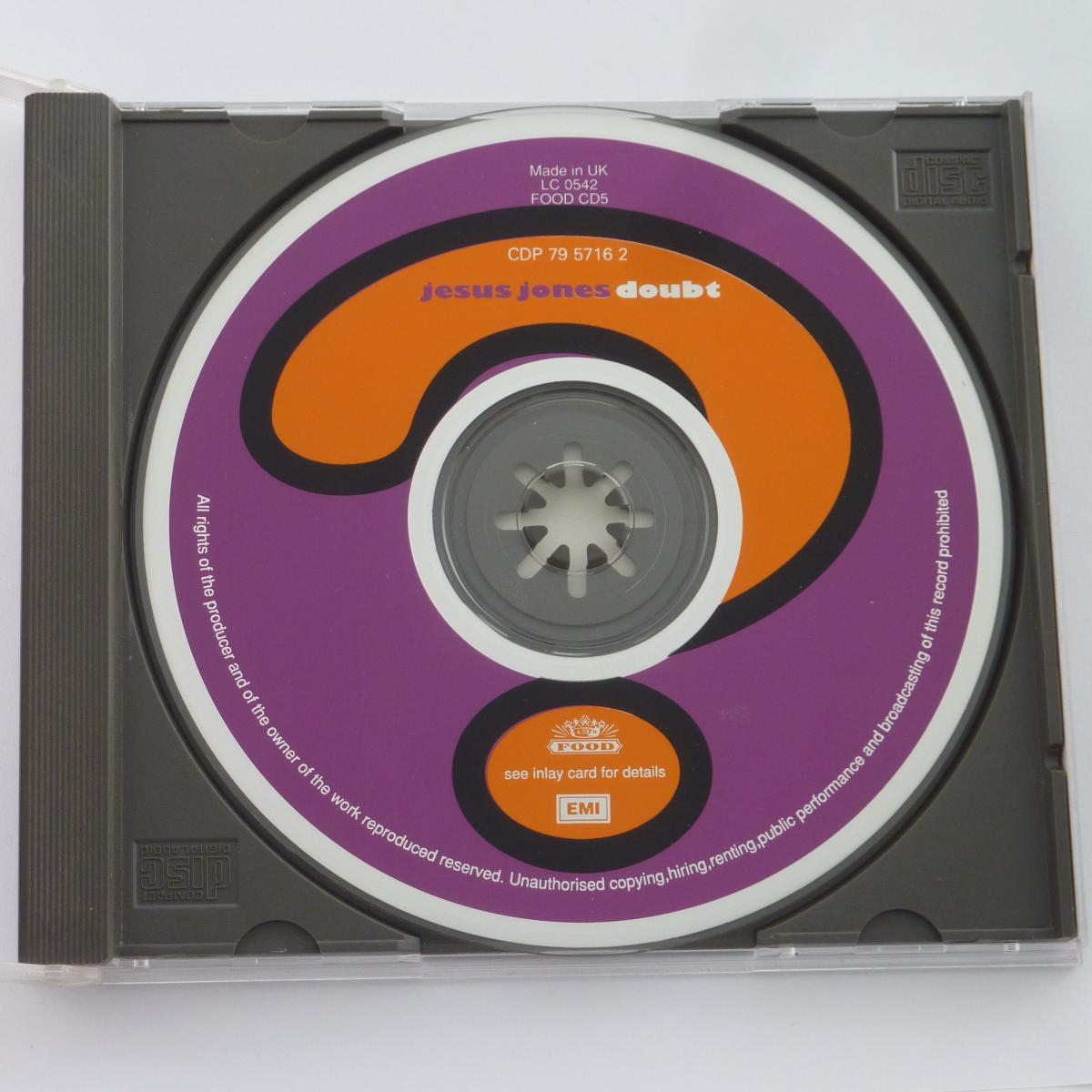 Jesus Jones Doubt CD Album Reissue