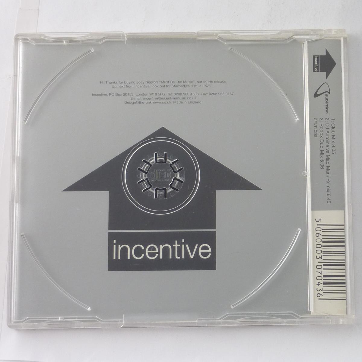 Joey Negro Featuring Taka Boom Must Be The Music CD Single