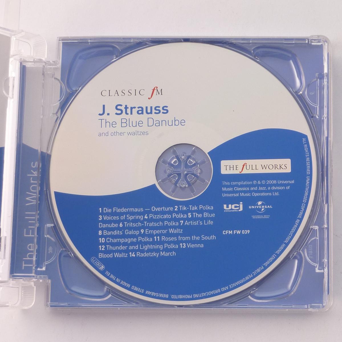 Johann Strauss The Blue Danube and Other Waltzes CD Compilation