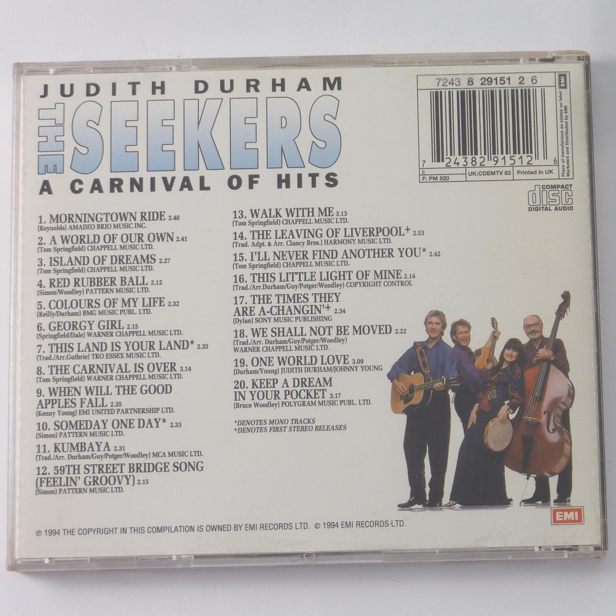 Judith Durham / The Seekers A Carnival Of Hits CD Compilation