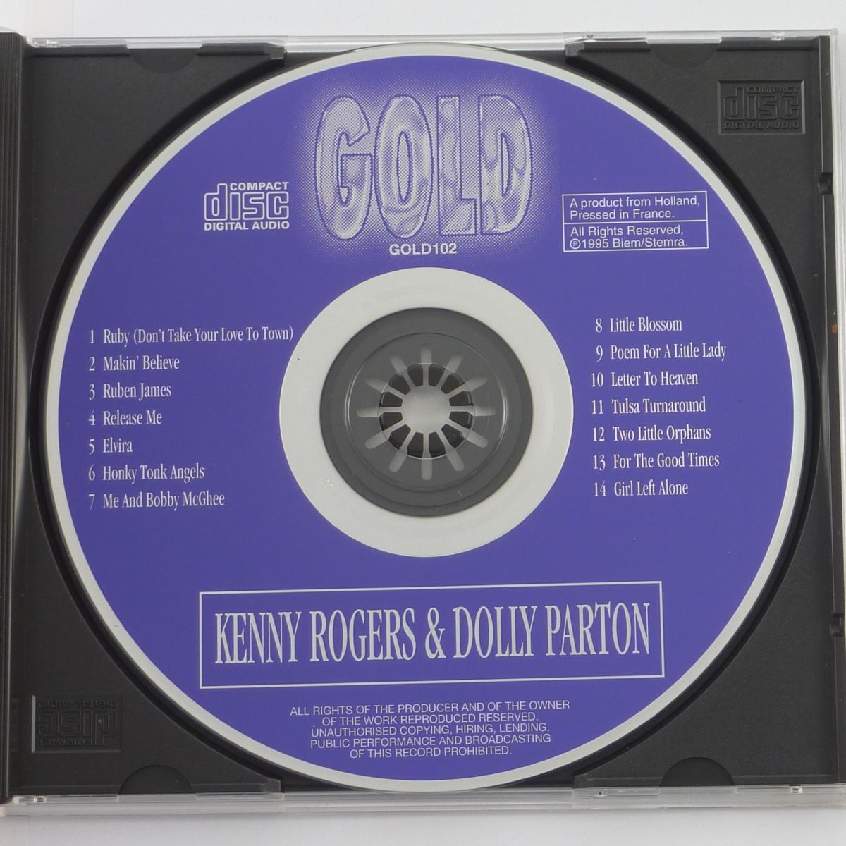 Kenny Rogers & Dolly Parton Gold CD Album Compilation