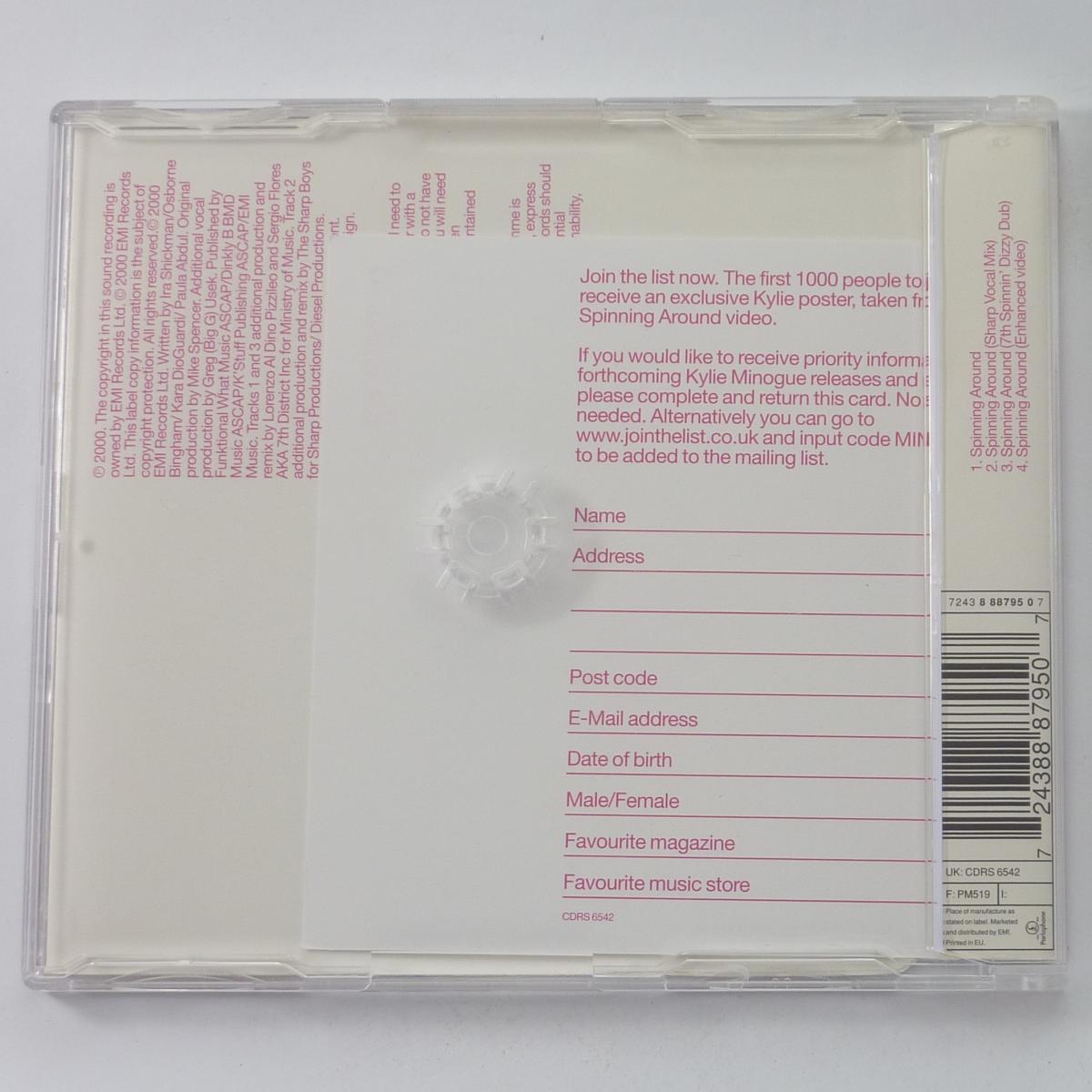 Kylie Minogue Spinning Around CD Single Enhanced CD1