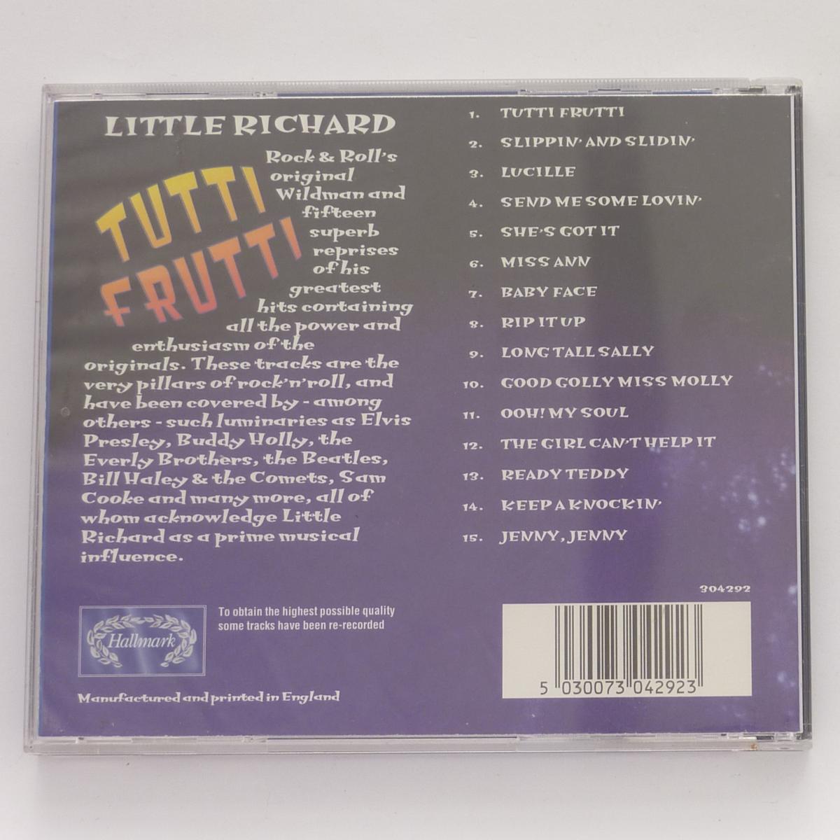 Little Richard Tutti Fruti - All His Hit Songs CD Album Compilation Stereo