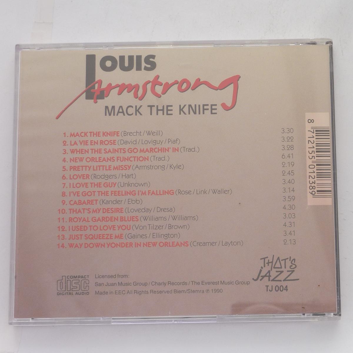 Louis Armstrong Mack The Knife CD Compilation