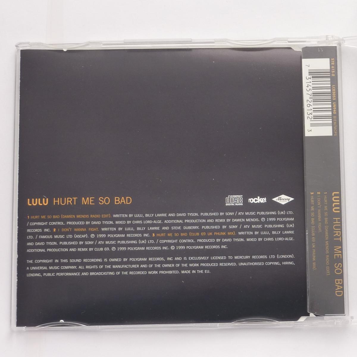 Lulu Hurt Me So Bad CD Single