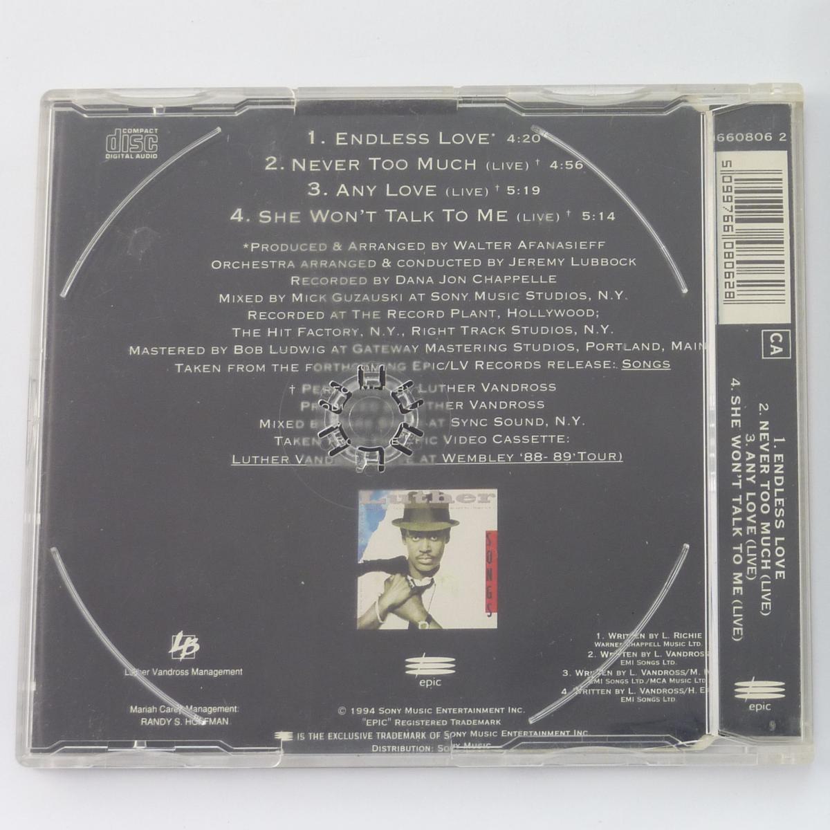 Luther Vandross & Mariah Carey Endless Love CD Single