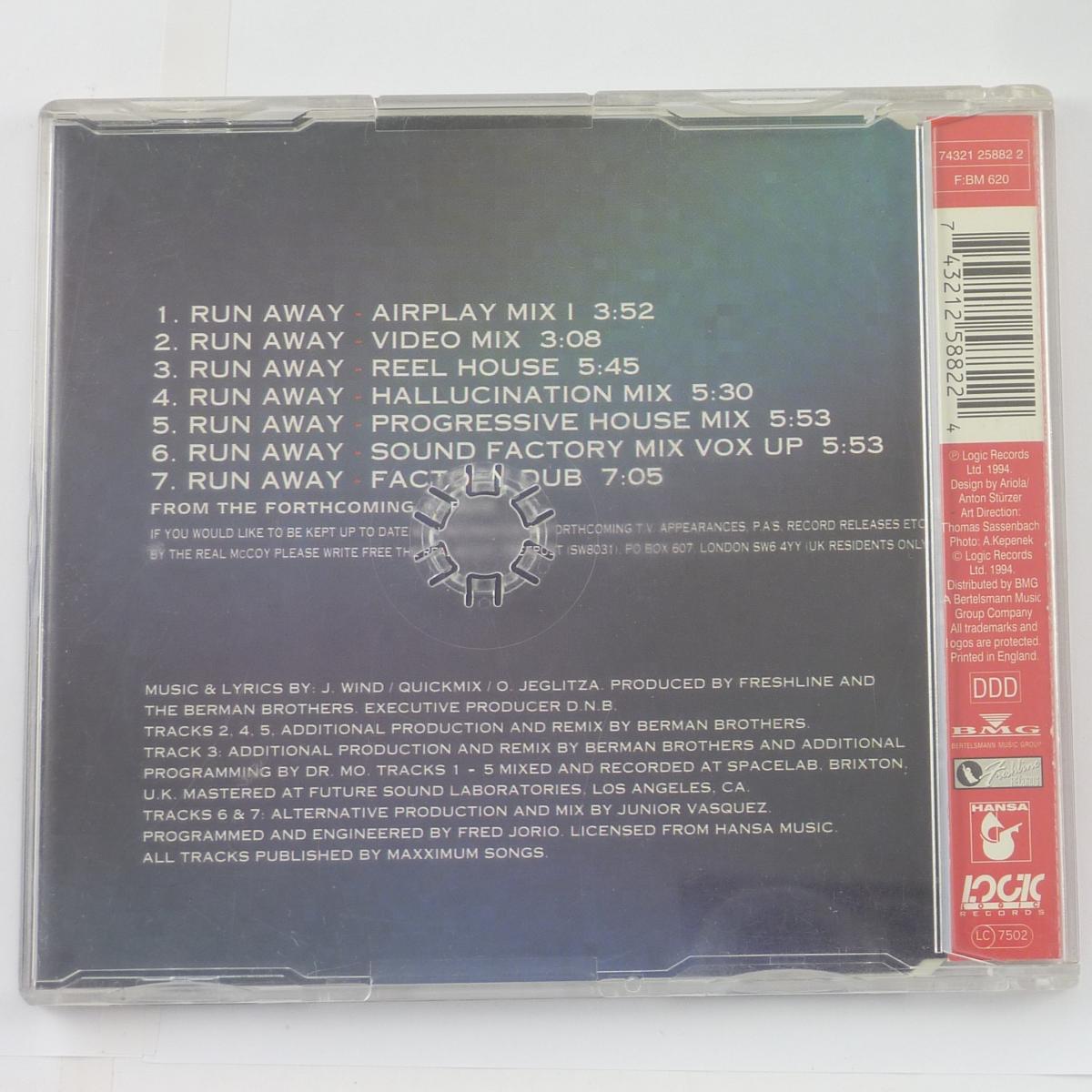 M.C. Sar & The Real McCoy Run Away CD Maxi-Single