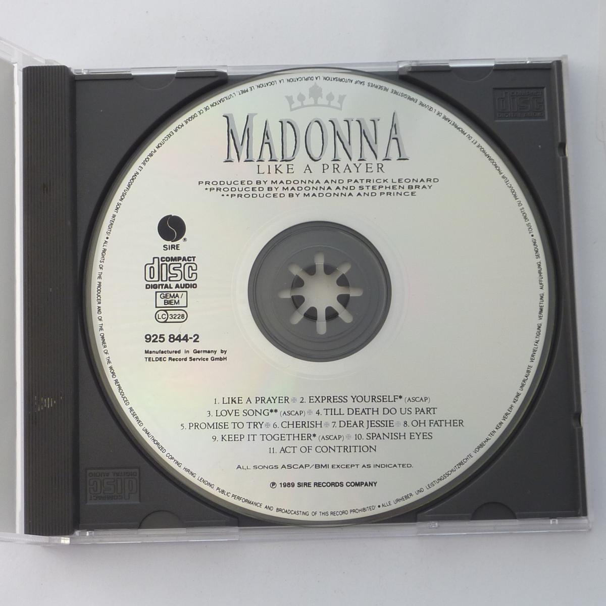 Madonna Like A Prayer CD Album