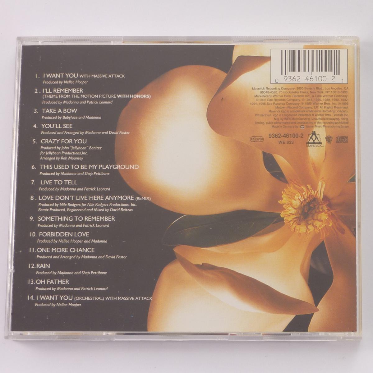 Madonna Something To Remember CD Compilation Floral Design Edition