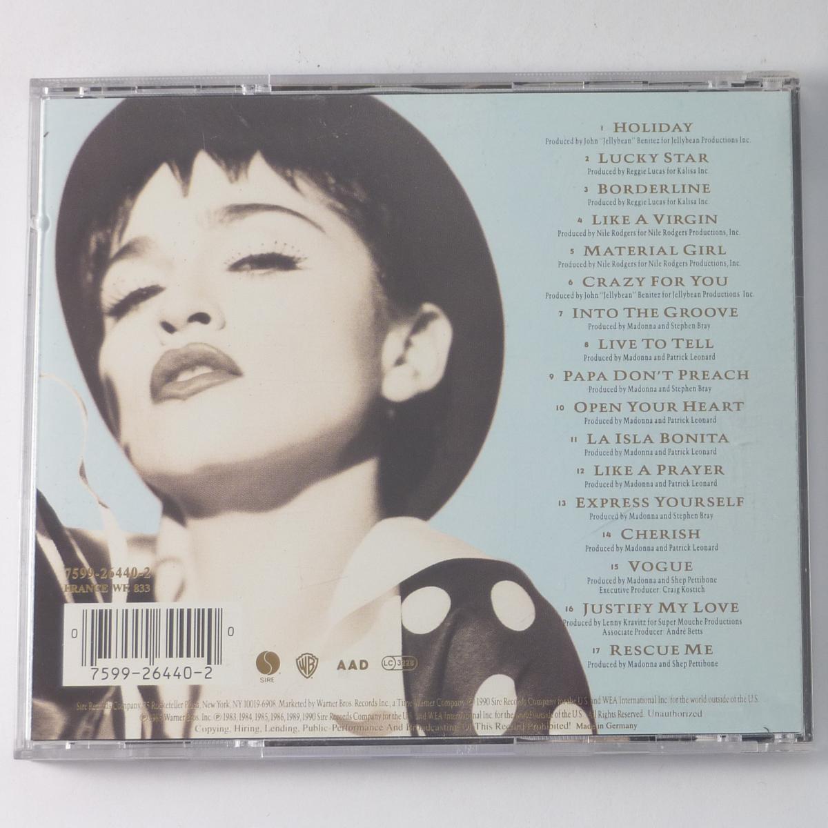 Madonna The Immaculate Collection CD Album Compilation