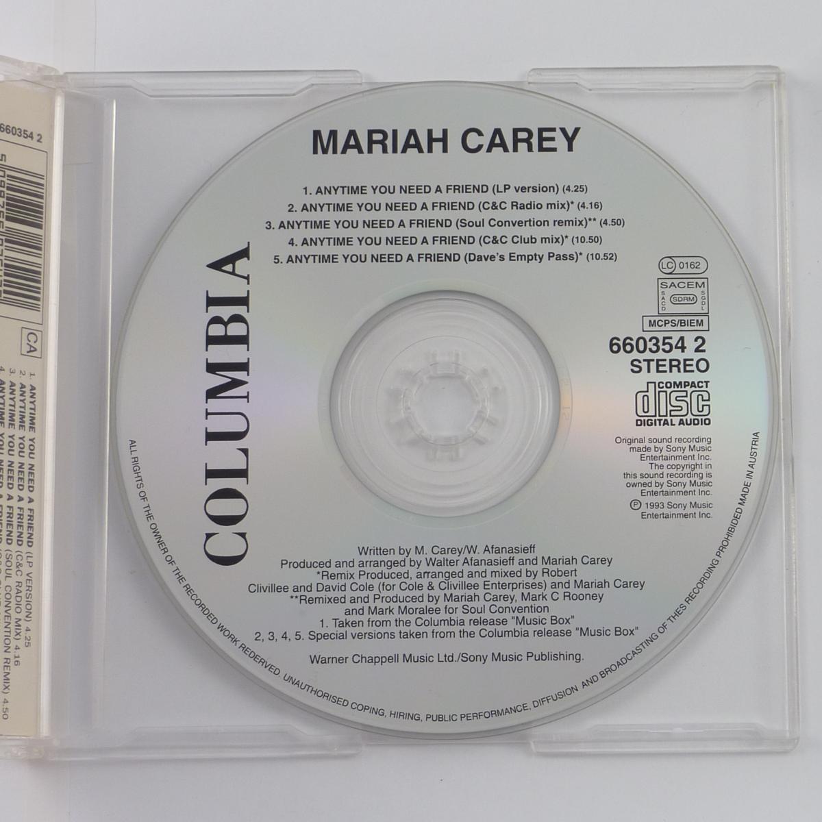 Mariah Carey Anytime You Need A Friend CD Maxi-Single