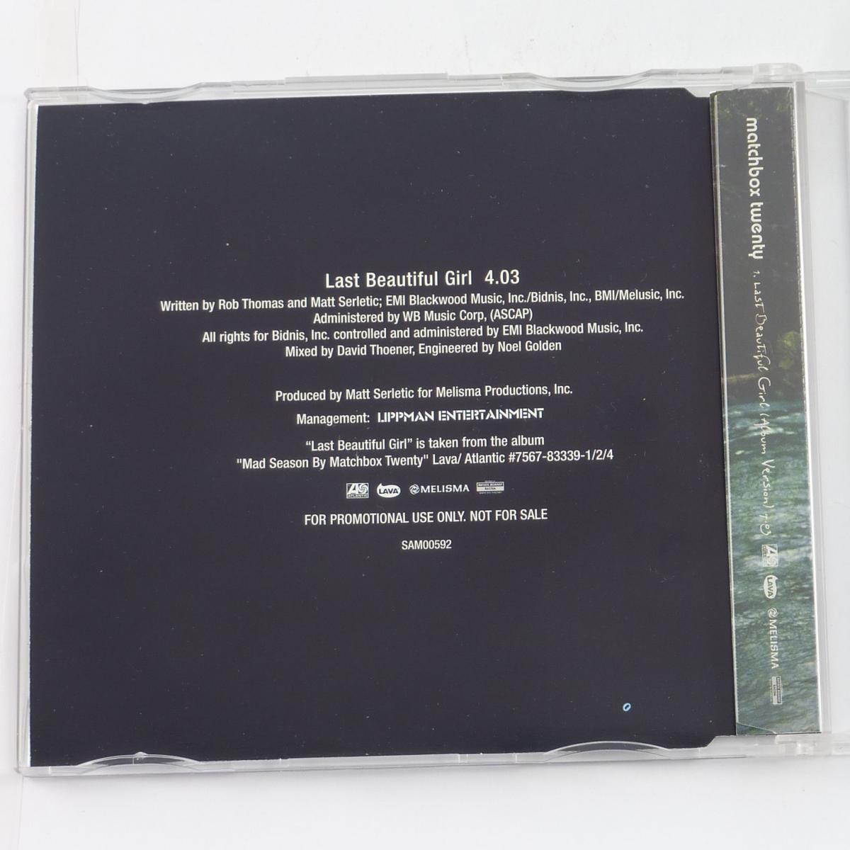 Matchbox Twenty Last Beautiful Girl CD Maxi-Single Promo