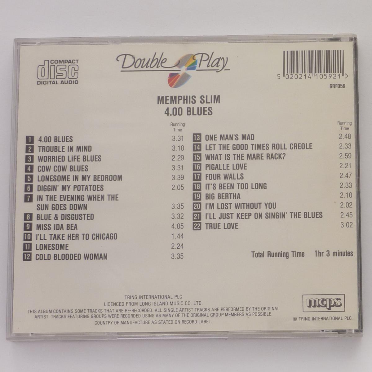 Memphis Slim 4.00 Blues CD Compilation