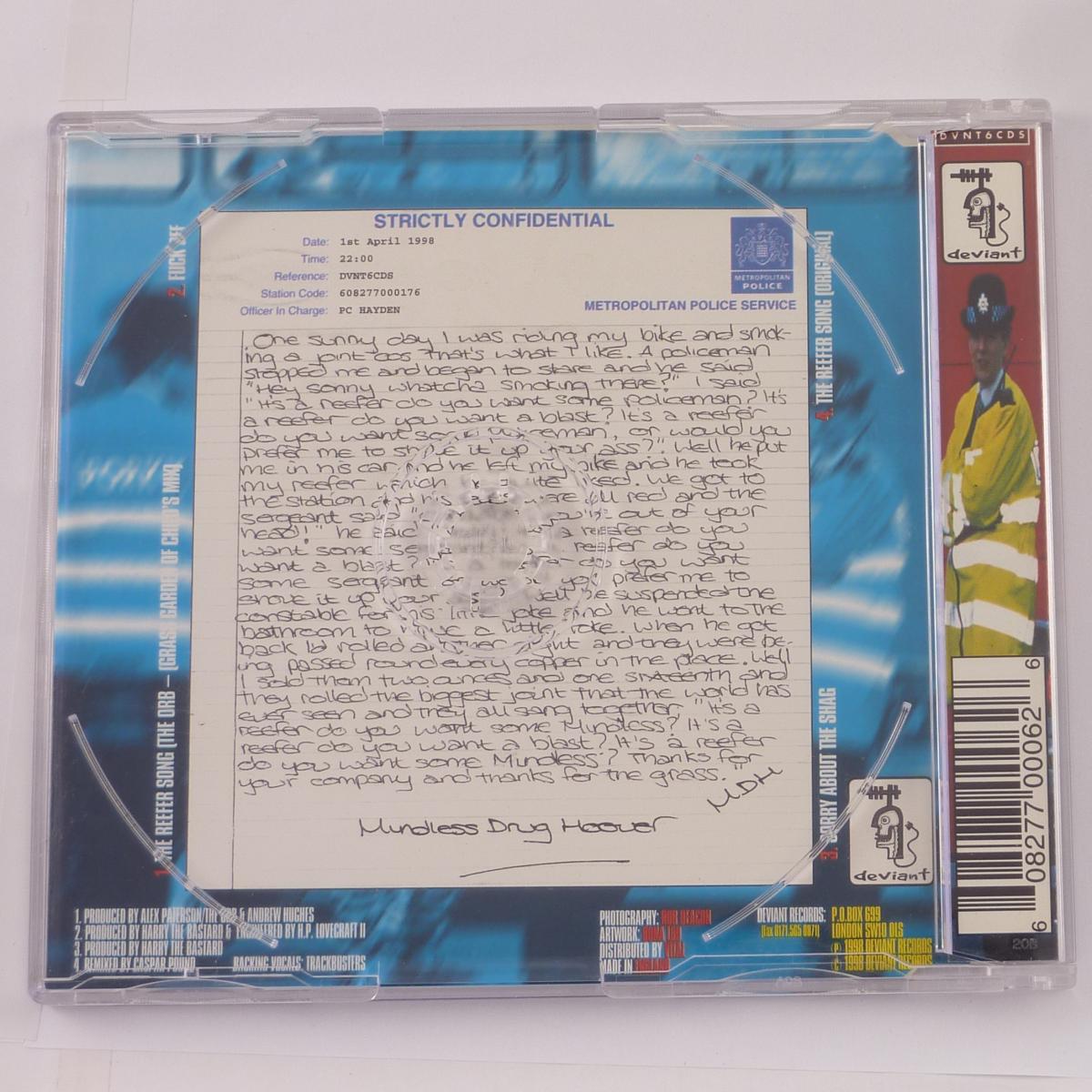 Mindless Drug Hoover The Reefer Song CD Maxi-Single